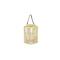 Light Brown Rattan Coastal Candle Holder Lantern, 18" x 14" x 14"